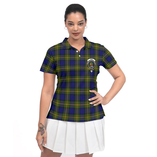 Clan Muir Tartan Women Polo Shirt Crest And Plaid Basic Style