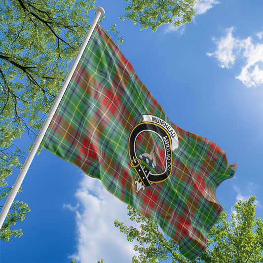 Clan Muirhead Tartan Flag Crest And Plaid Basic Style