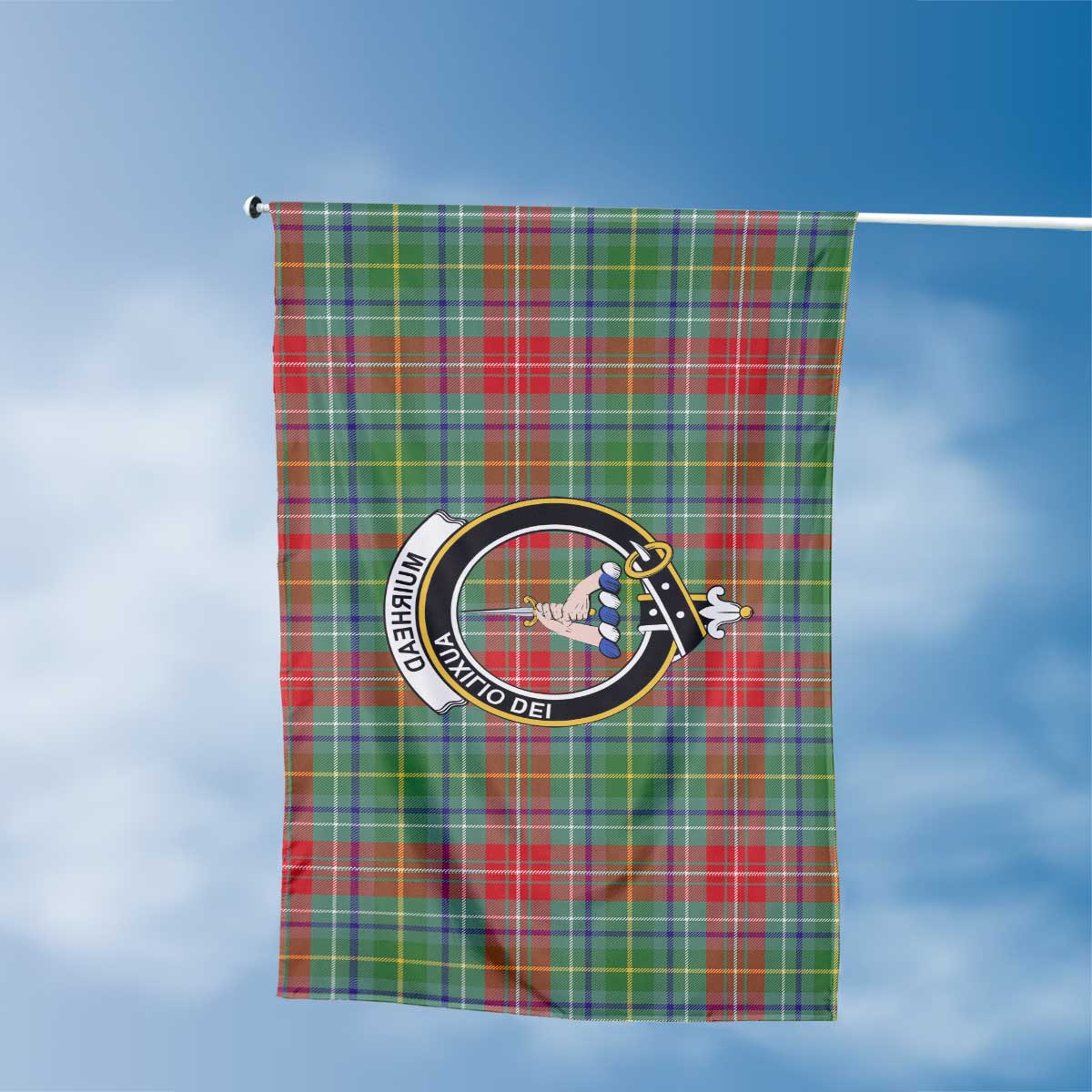 Clan Muirhead Tartan Flag Crest And Plaid Basic Style