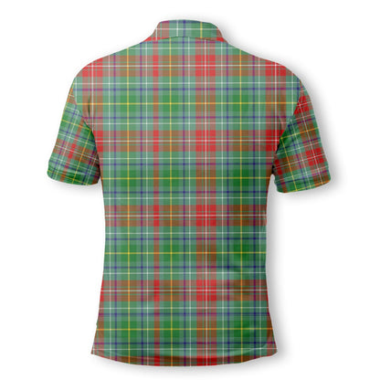 Clan Muirhead Tartan Golf Tartan Men Polo Shirt Crest And Plaid Basic Style