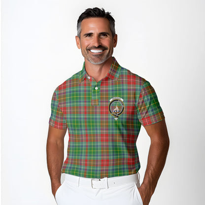 Clan Muirhead Tartan Golf Tartan Men Polo Shirt Crest And Plaid Basic Style