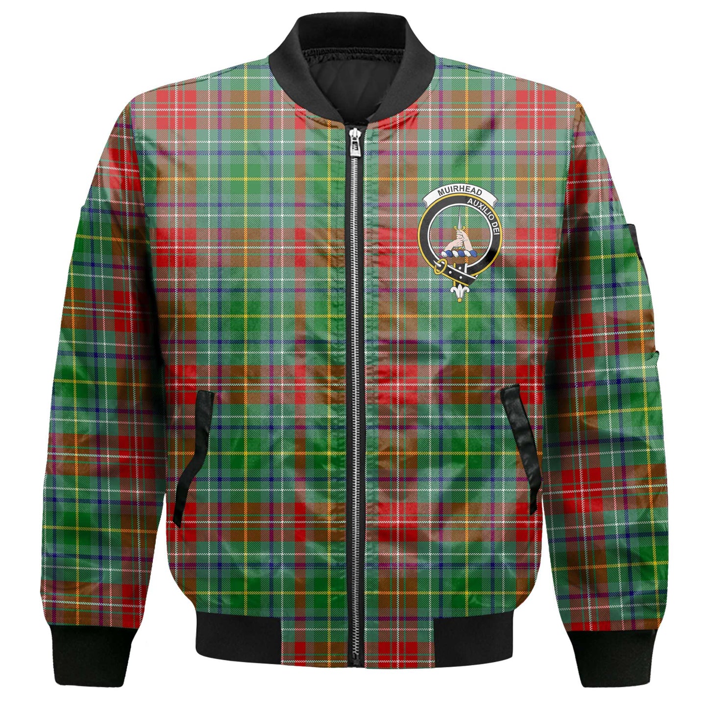 Clan Muirhead Tartan Men Bomber Jacket Crest And Plaid Basic Style