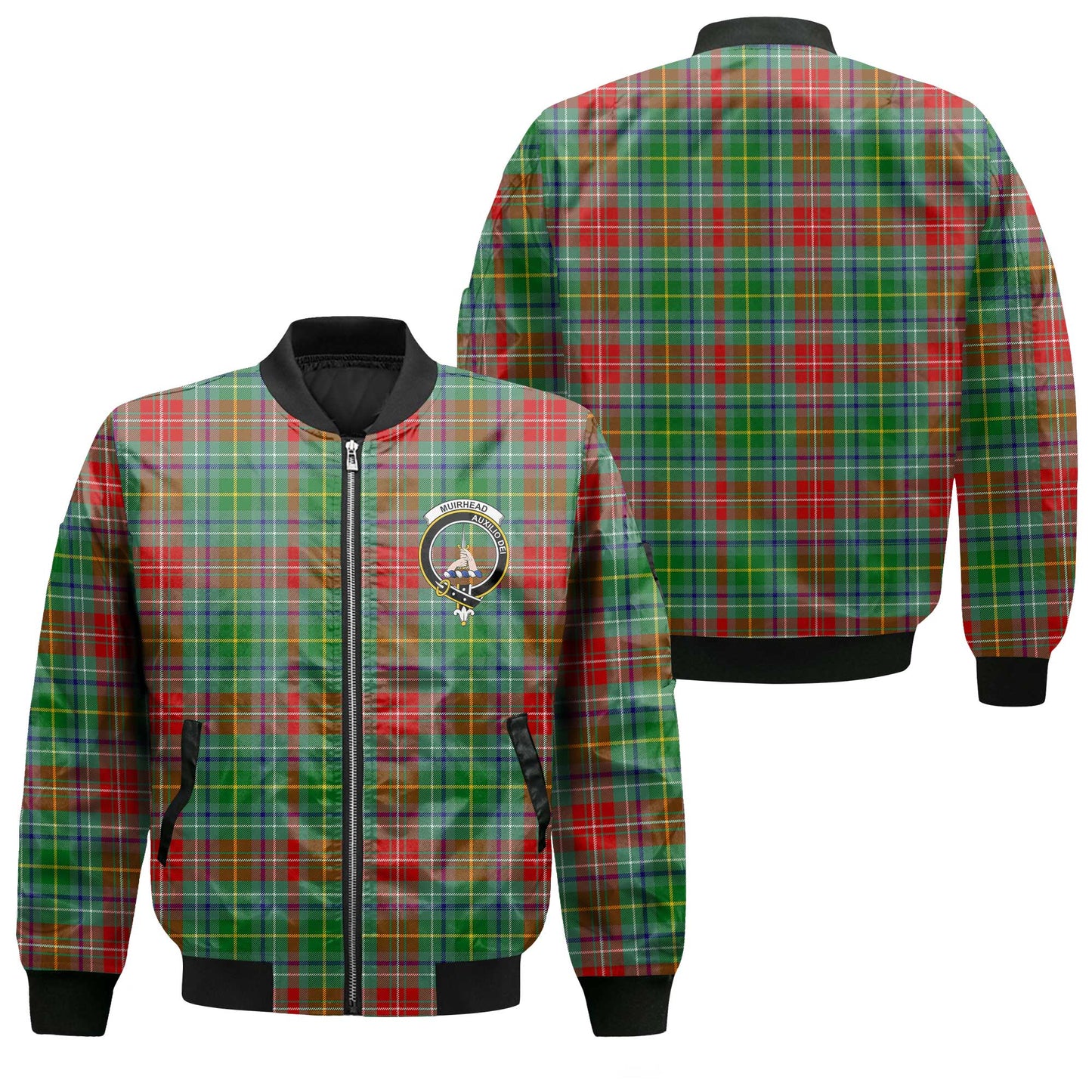 Clan Muirhead Tartan Women Bomber Jacket Crest And Plaid Basic Style