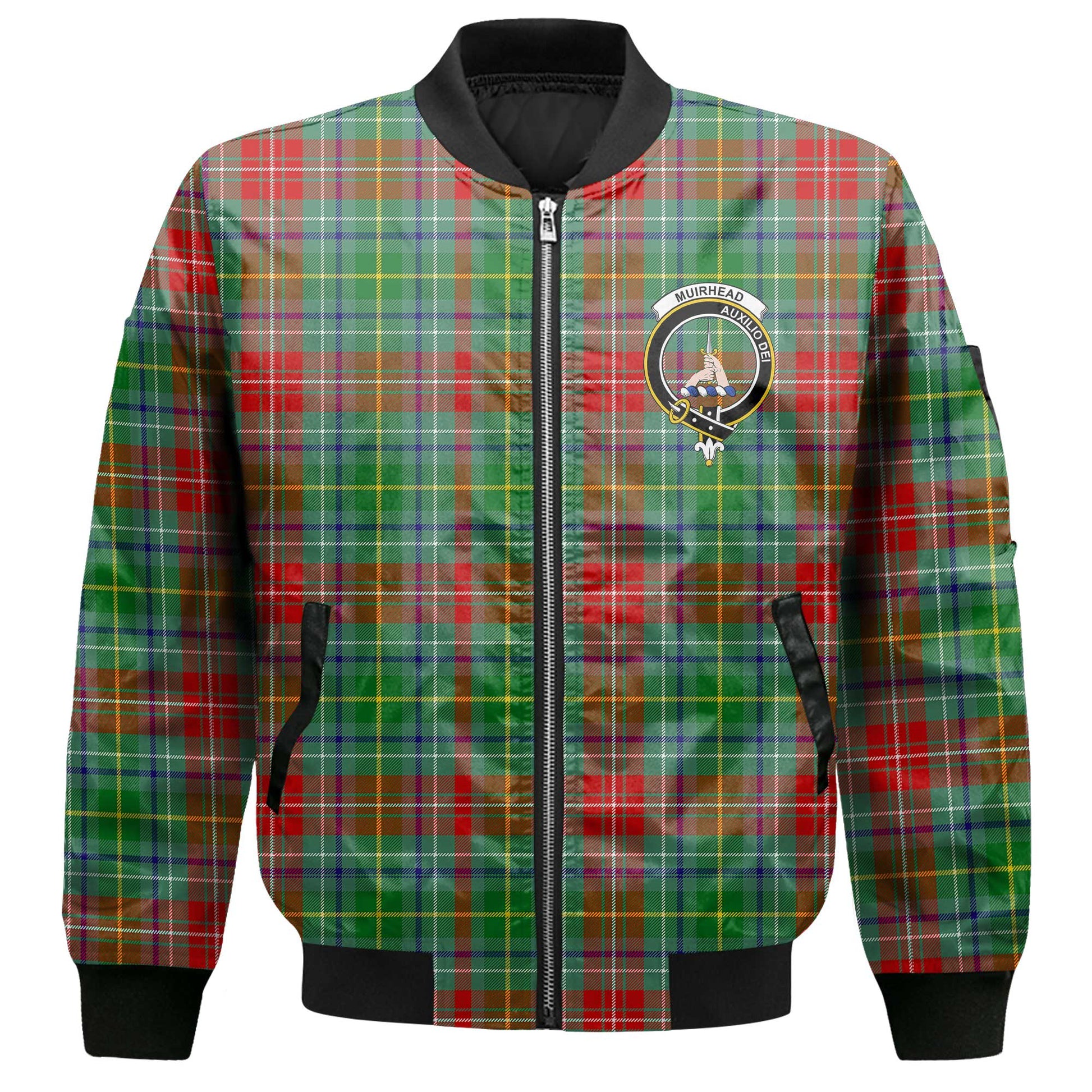 Clan Muirhead Tartan Women Bomber Jacket Crest And Plaid Basic Style