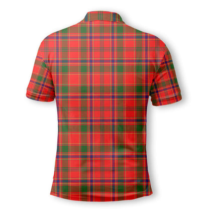 Clan Munro Tartan Golf Tartan Men Polo Shirt Crest And Plaid Basic Style