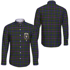 Clan Murray Tartan Long Sleeve Button Shirt Crest And Plaid Basic Style