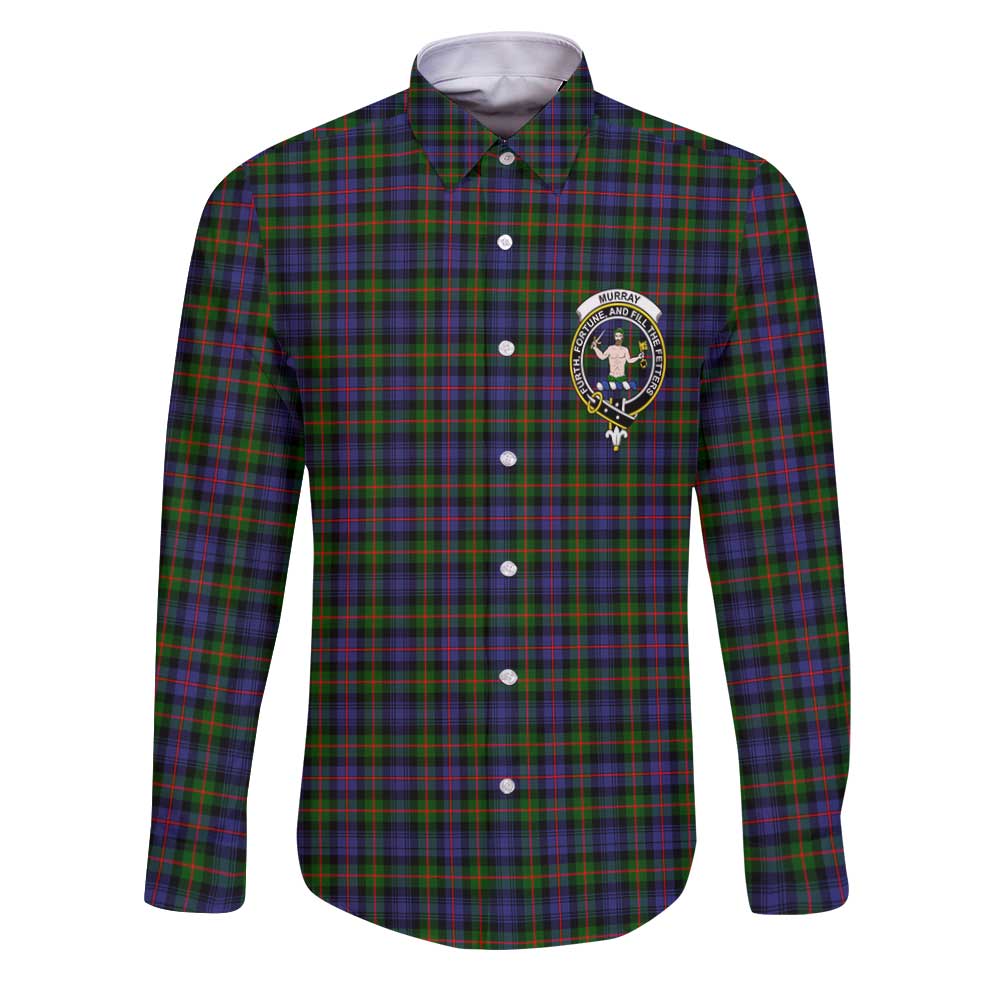 Clan Murray Tartan Long Sleeve Button Shirt Crest And Plaid Basic Style