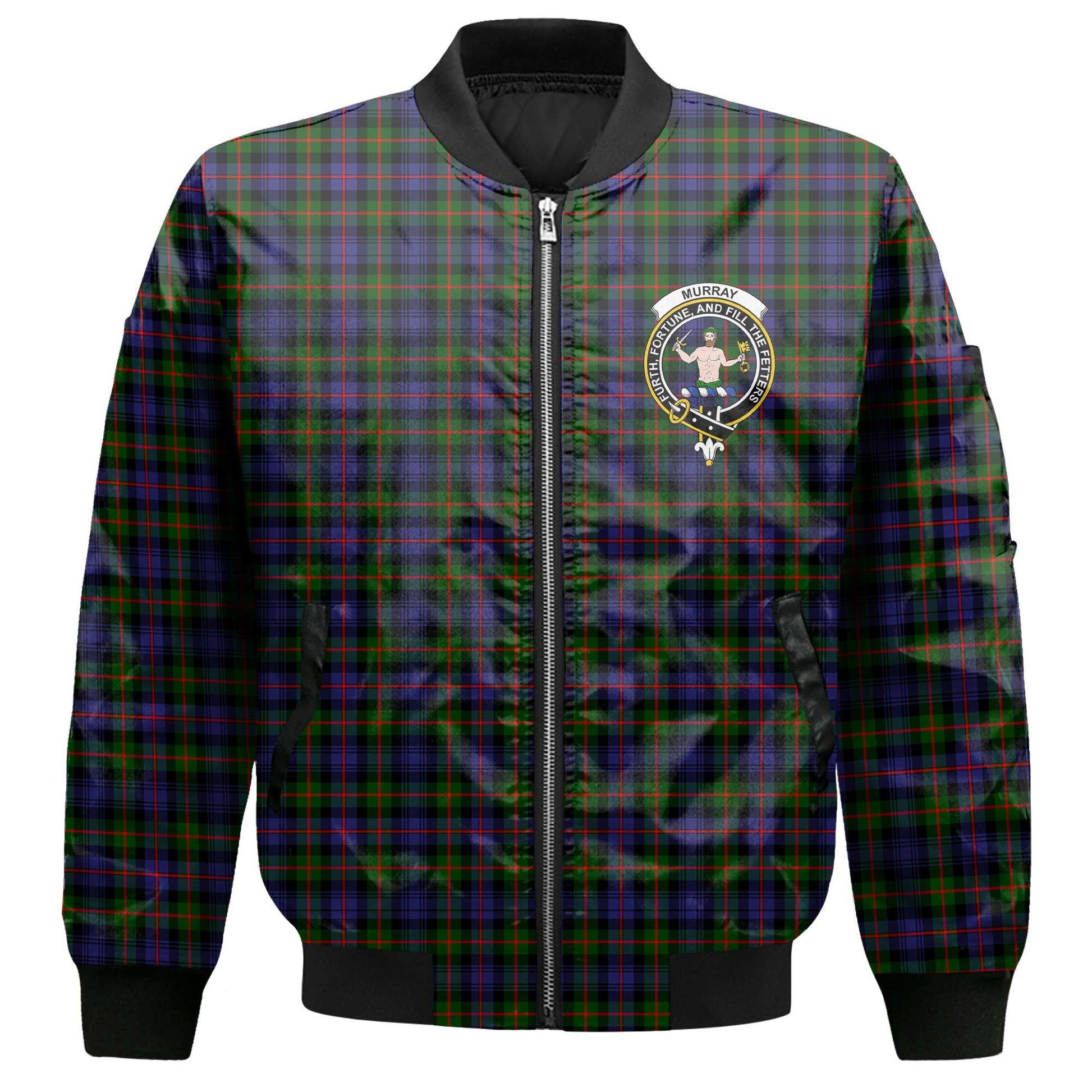 Clan Murray Tartan Men Bomber Jacket Crest And Plaid Basic Style