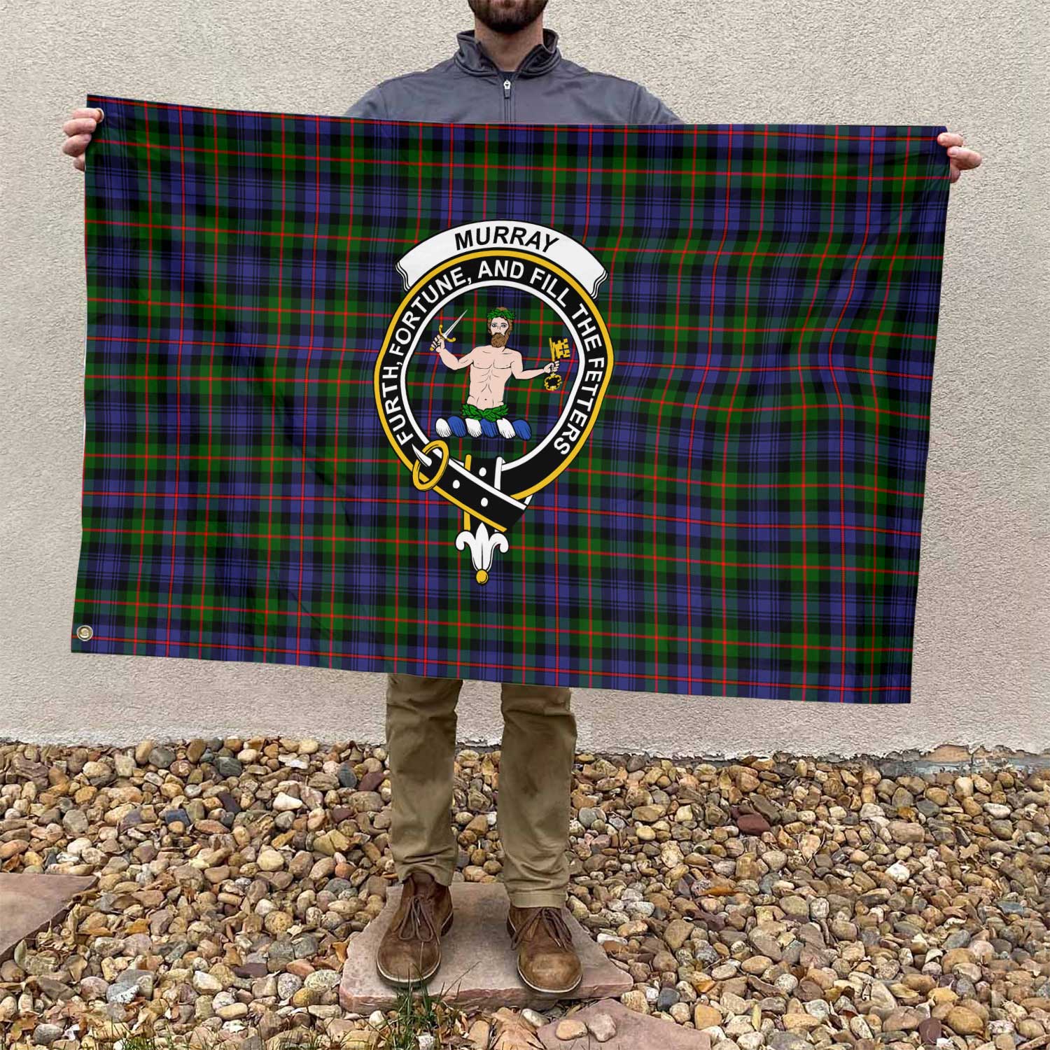 Clan Murray Of Atholl Tartan Flag 1 Crest And Plaid Basic Style Tartan House Flag Crest And Plaid Basic Style