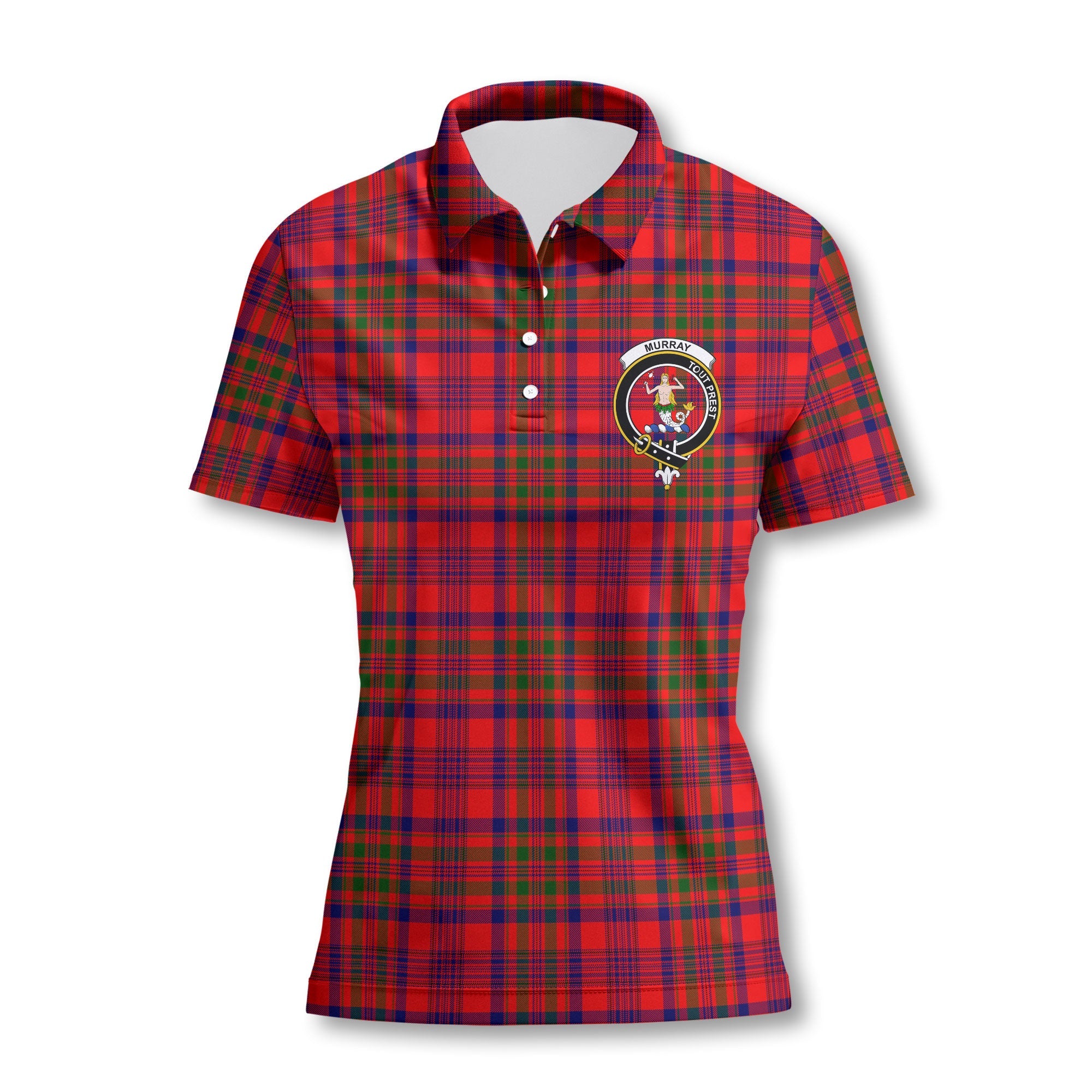 Clan Murray Of Atholl Tartan Women Polo Shirt Crest And Plaid Basic Style