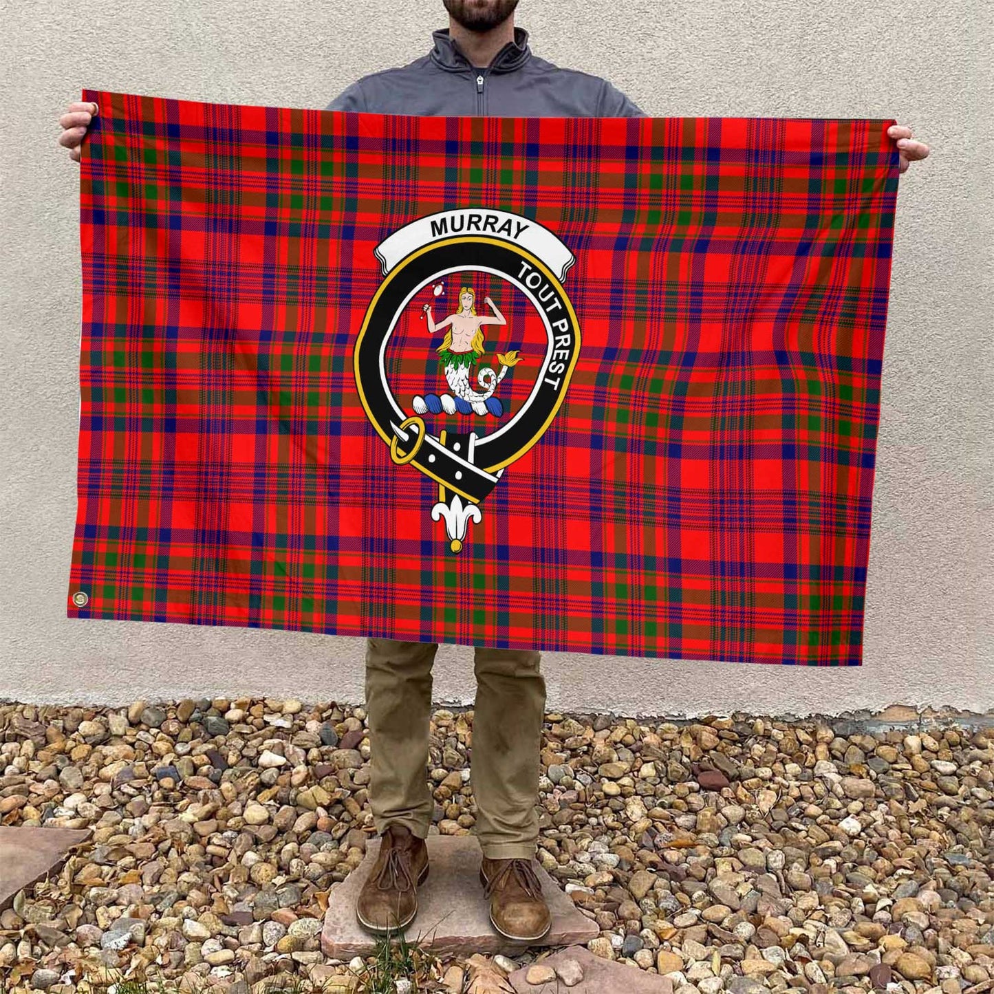 Clan Murray Of Dysart Tartan Flag 1 Crest And Plaid Basic Style Tartan House Flag Crest And Plaid Basic Style