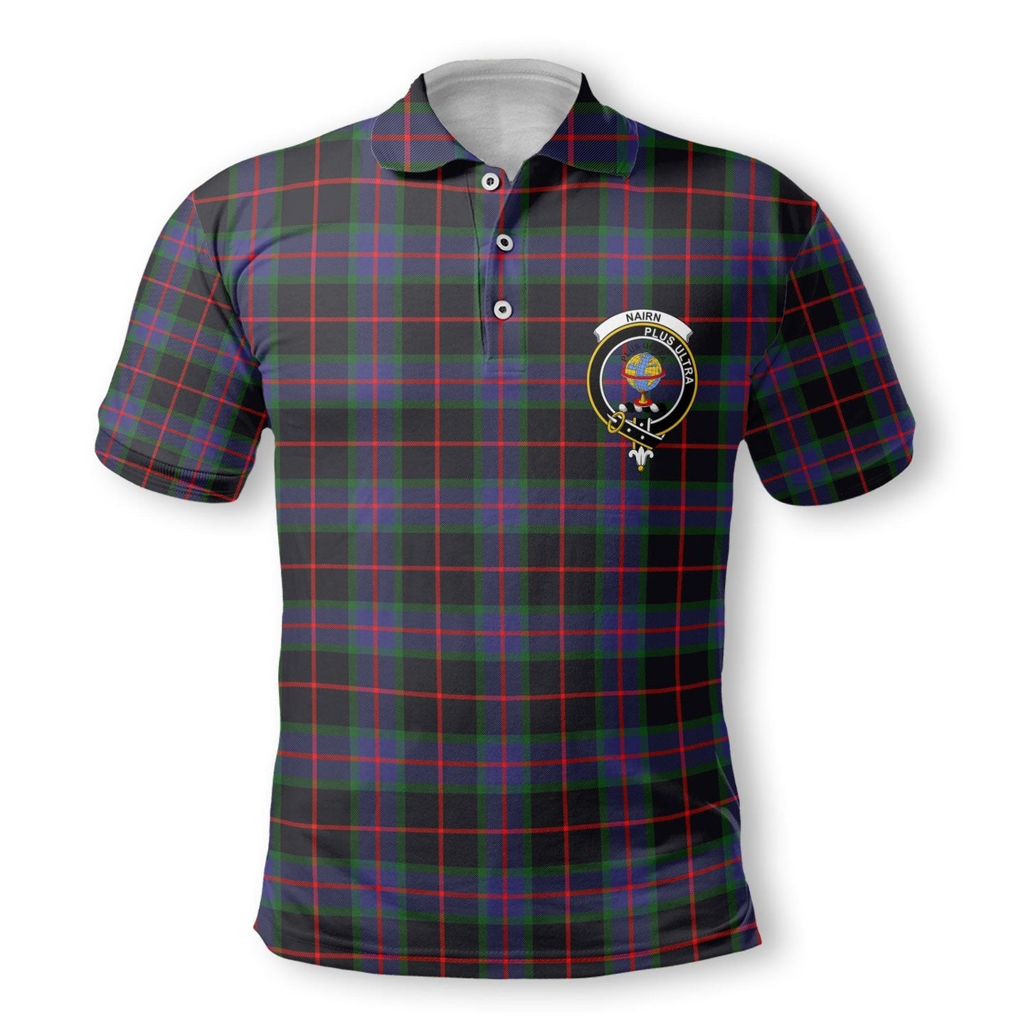 Clan Nairn Tartan Golf Tartan Men Polo Shirt Crest And Plaid Basic Style