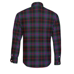 Clan Nairn Tartan Long Sleeve Button Shirt Crest And Plaid Basic Style
