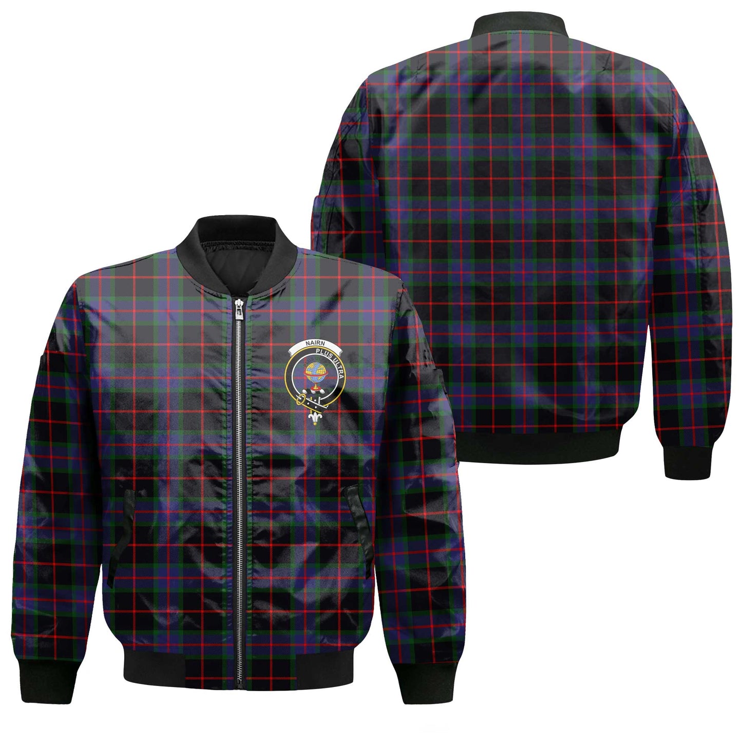 Clan Nairn Tartan Men Bomber Jacket Crest And Plaid Basic Style