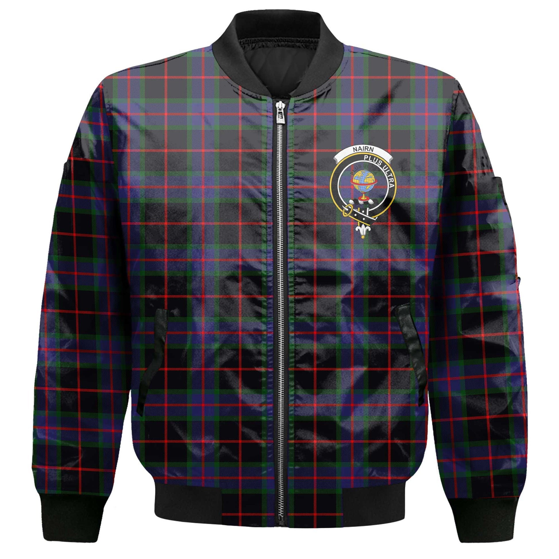 Clan Nairn Tartan Men Bomber Jacket Crest And Plaid Basic Style