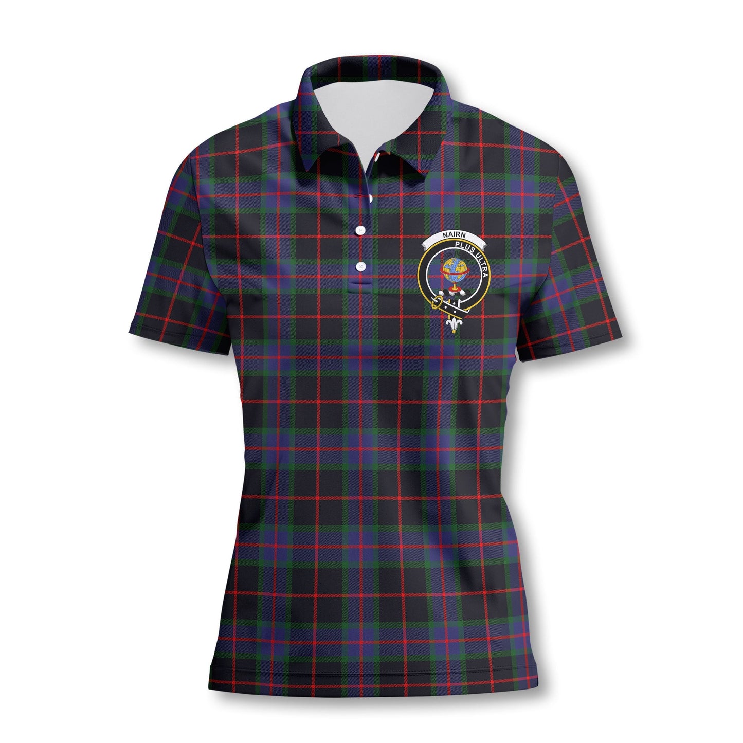 Clan Nairn Tartan Women Polo Shirt Crest And Plaid Basic Style