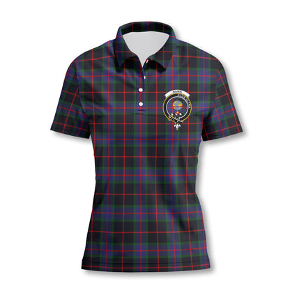 Clan Nairn Tartan Women Polo Shirt Crest And Plaid Basic Style