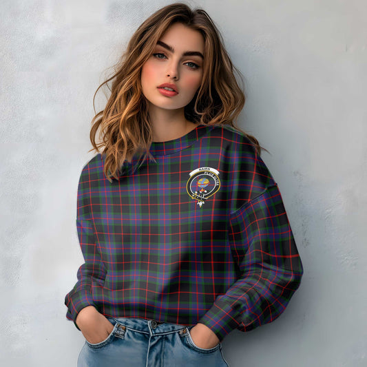 Clan Nairn Tartan Women Sweatshirt Crest And Plaid Basic Style