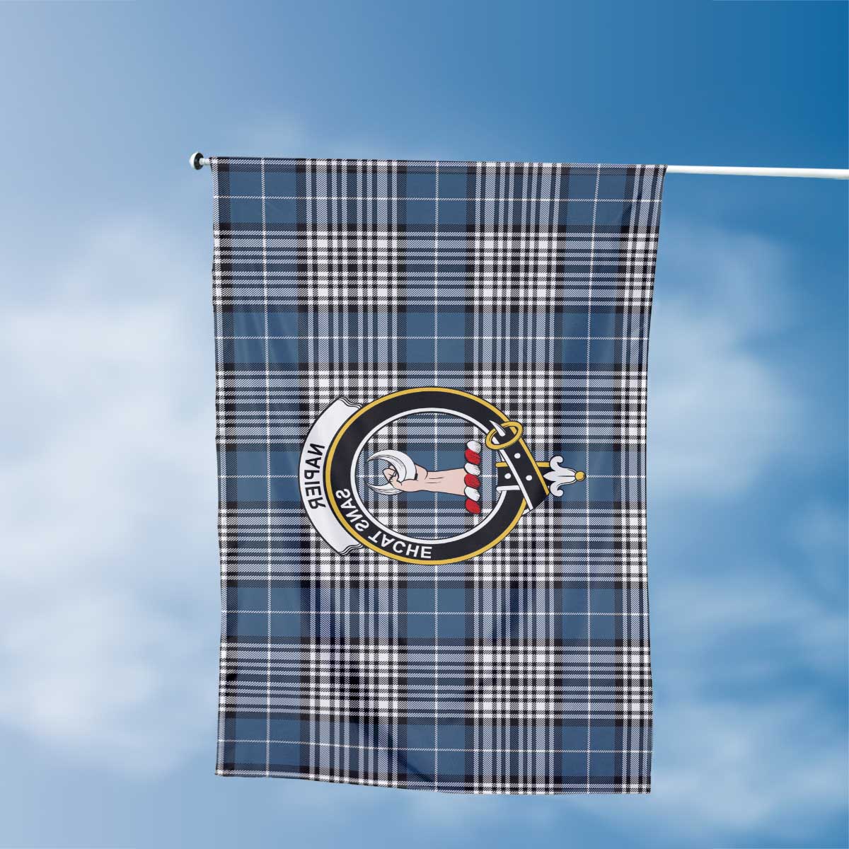 Clan Napier Tartan Flag Crest And Plaid Basic Style