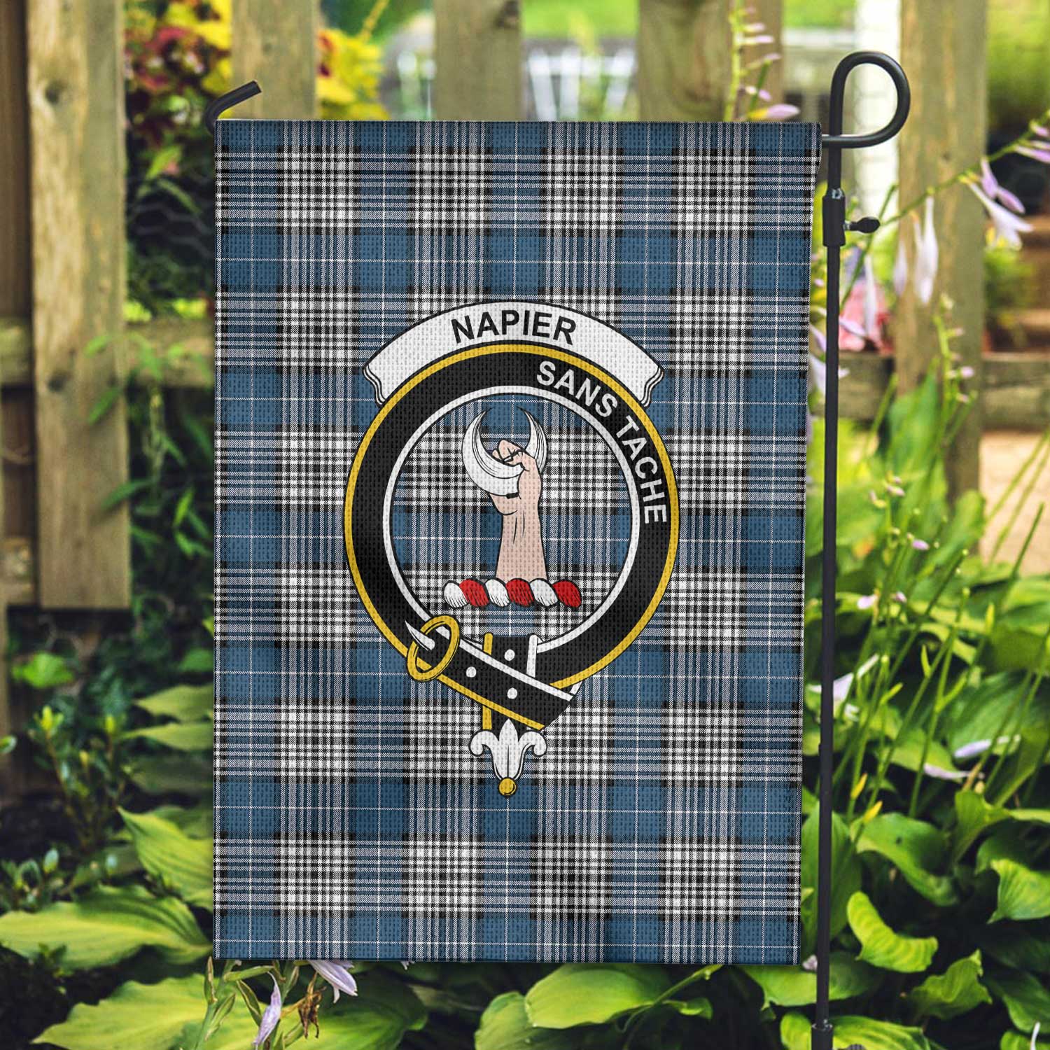 Clan Napier Tartan Garden Flag Crest And Plaid Basic Style