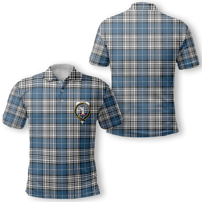 Clan Napier Tartan Golf Men Polo Shirt Crest And Plaid Basic Style