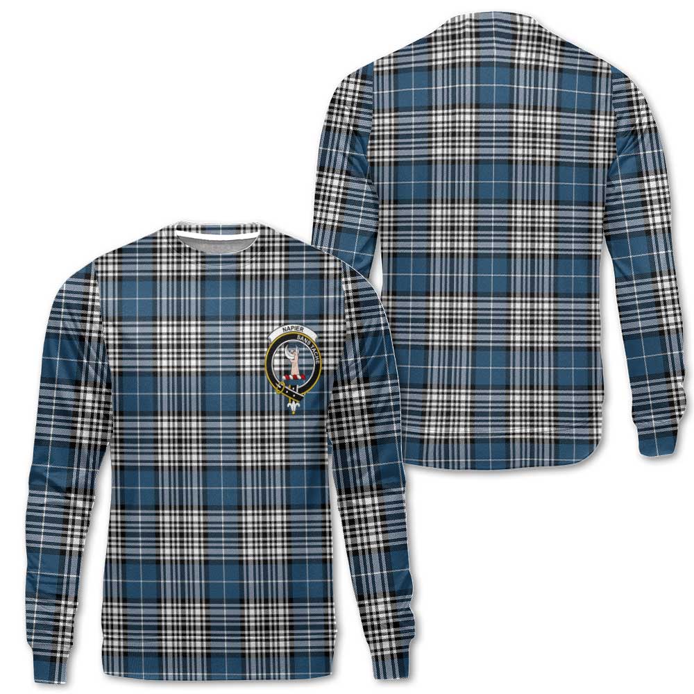 Clan Napier Tartan Men Sweatshirt Crest And Plaid Basic Style