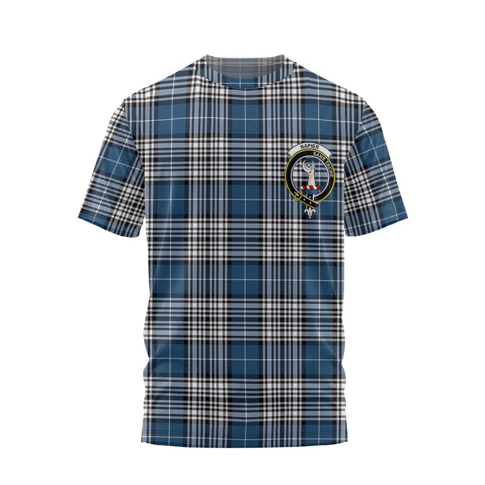 Clan Napier Tartan Men T Shirt Crest And Plaid Basic Style