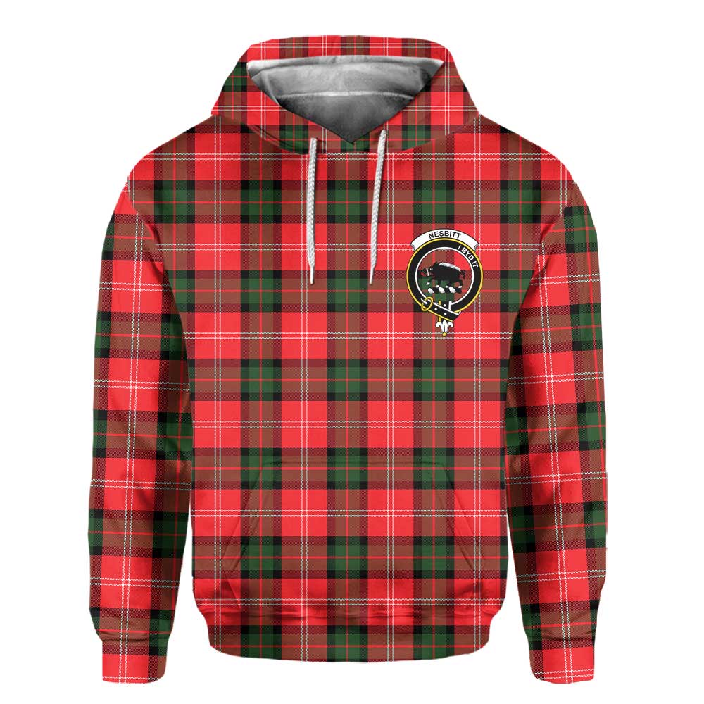 Clan Nesbitt Tartan Men Hoodie Crest And Plaid Basic Style