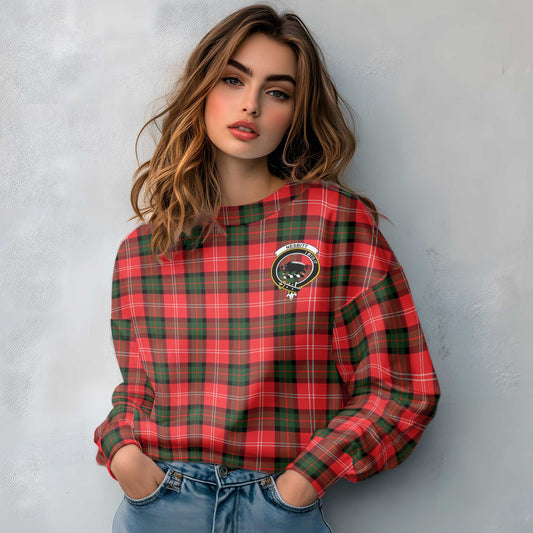 Clan Nesbitt Tartan Women Sweatshirt Crest And Plaid Basic Style