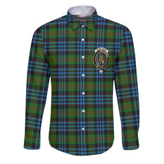 Clan Newlands Tartan Long Sleeve Button Shirt Crest And Plaid Basic Style