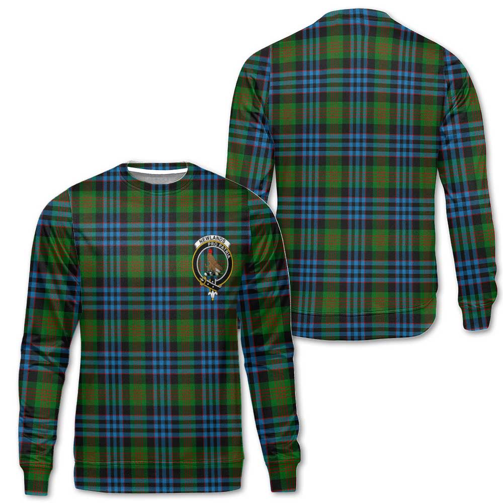 Clan Newlands Tartan Women Sweatshirt Crest And Plaid Basic Style