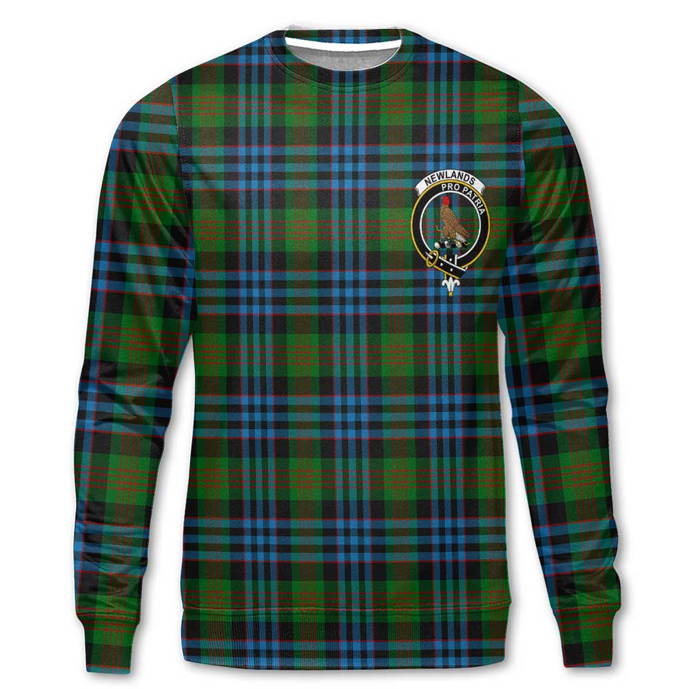 Clan Newlands Tartan Women Sweatshirt Crest And Plaid Basic Style