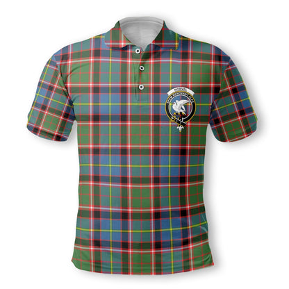 Clan Norvel Tartan Golf Tartan Men Polo Shirt Crest And Plaid Basic Style