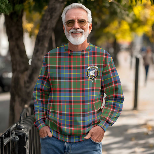 Clan Norvel Tartan Men Sweatshirt Crest And Plaid Basic Style