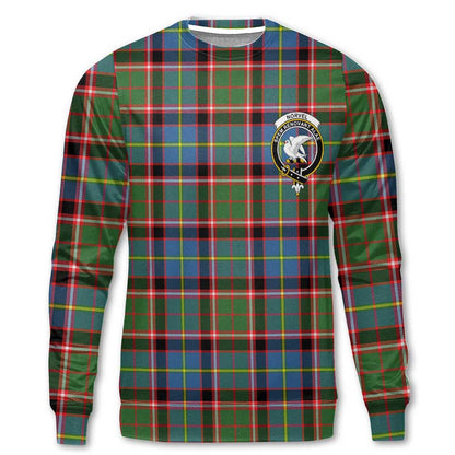 Clan Norvel Tartan Women Sweatshirt Crest And Plaid Basic Style