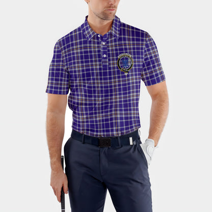 Clan Ochterlony Tartan Golf Tartan Men Polo Shirt Crest And Plaid Basic Style