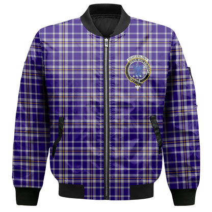 Clan Ochterlony Tartan Men Bomber Jacket Crest And Plaid Basic Style