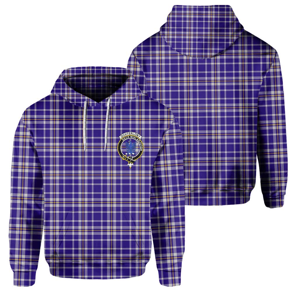 Clan Ochterlony Tartan Men Hoodie Crest And Plaid Basic Style