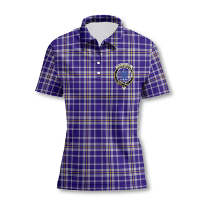 Clan Ochterlony Tartan Women Polo Shirt Crest And Plaid Basic Style