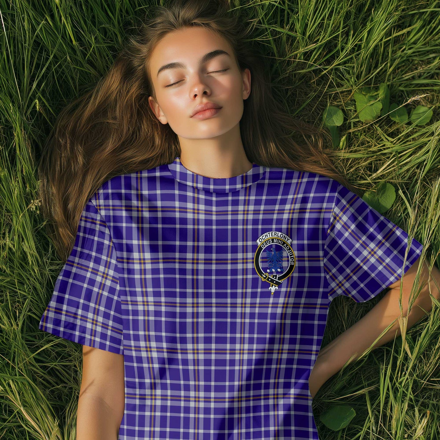 Clan Ochterlony Tartan Women T Shirt Crest And Plaid Basic Style