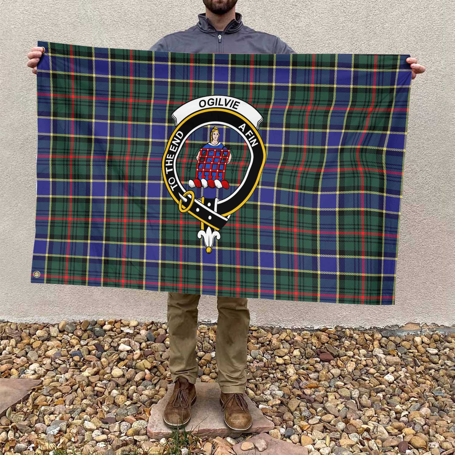 Clan Ogilvie Tartan Flag Crest And Plaid Basic Style