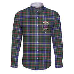 Clan Ogilvie Tartan Long Sleeve Button Shirt Crest And Plaid Basic Style