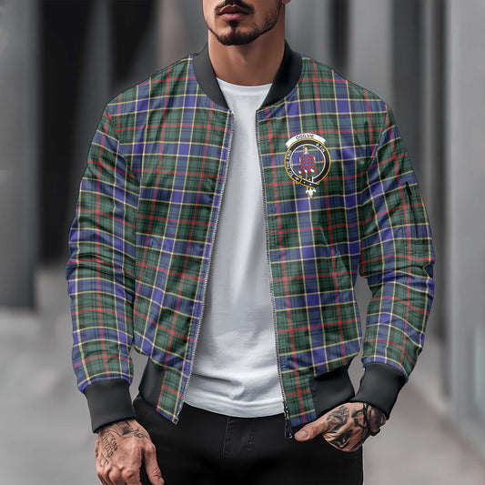 Clan Ogilvie Tartan Men Bomber Jacket Crest And Plaid Basic Style