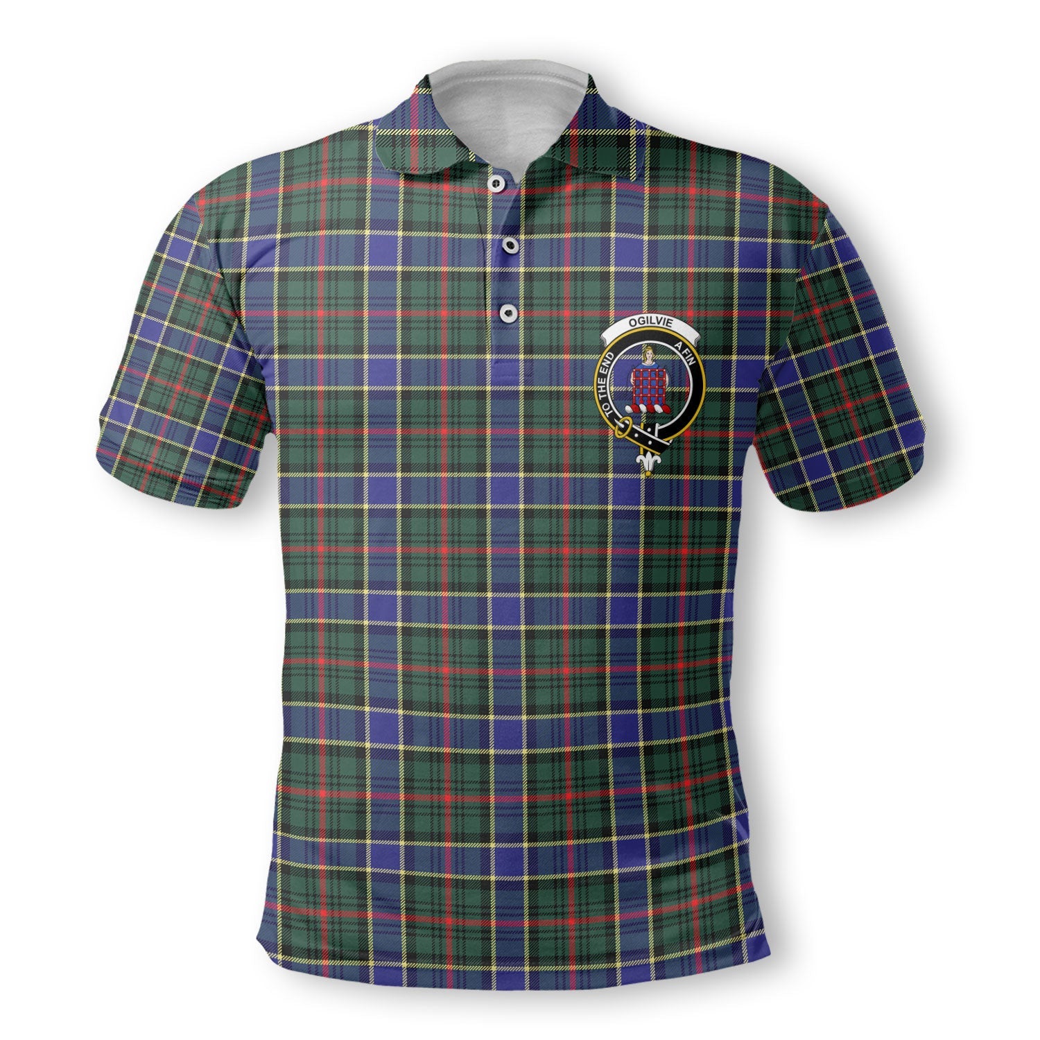 Clan Ogilvie Tartan Men Polo Shirt Crest And Plaid Basic Style