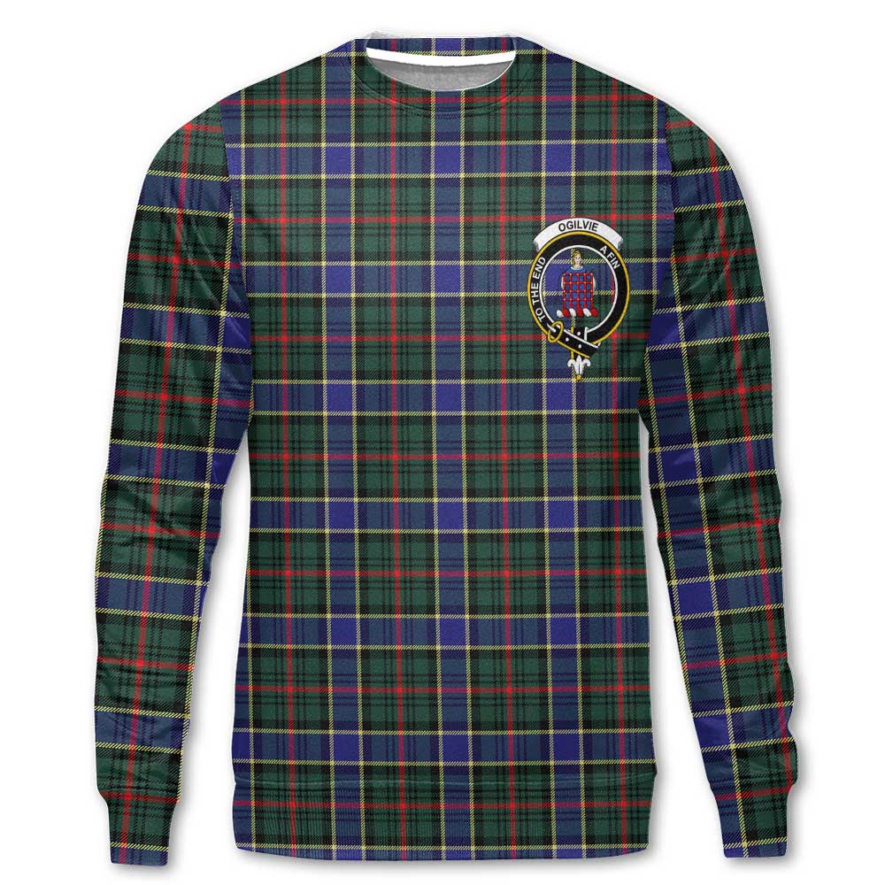 Clan Ogilvie Tartan Men Sweatshirt Crest And Plaid Basic Style