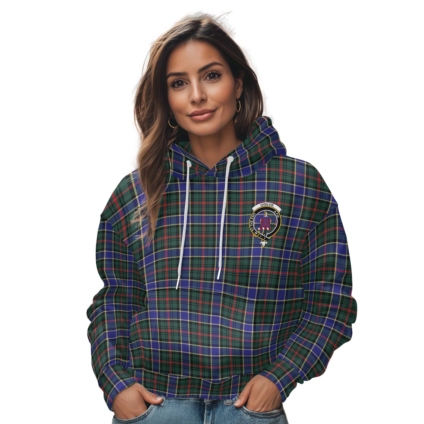 Clan Ogilvie Tartan Women Hoodie Crest And Plaid Basic Style