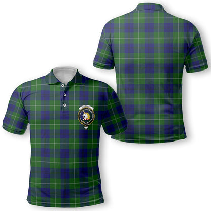 Clan Oliphant Tartan Golf Tartan Men Polo Shirt Crest And Plaid Basic Style