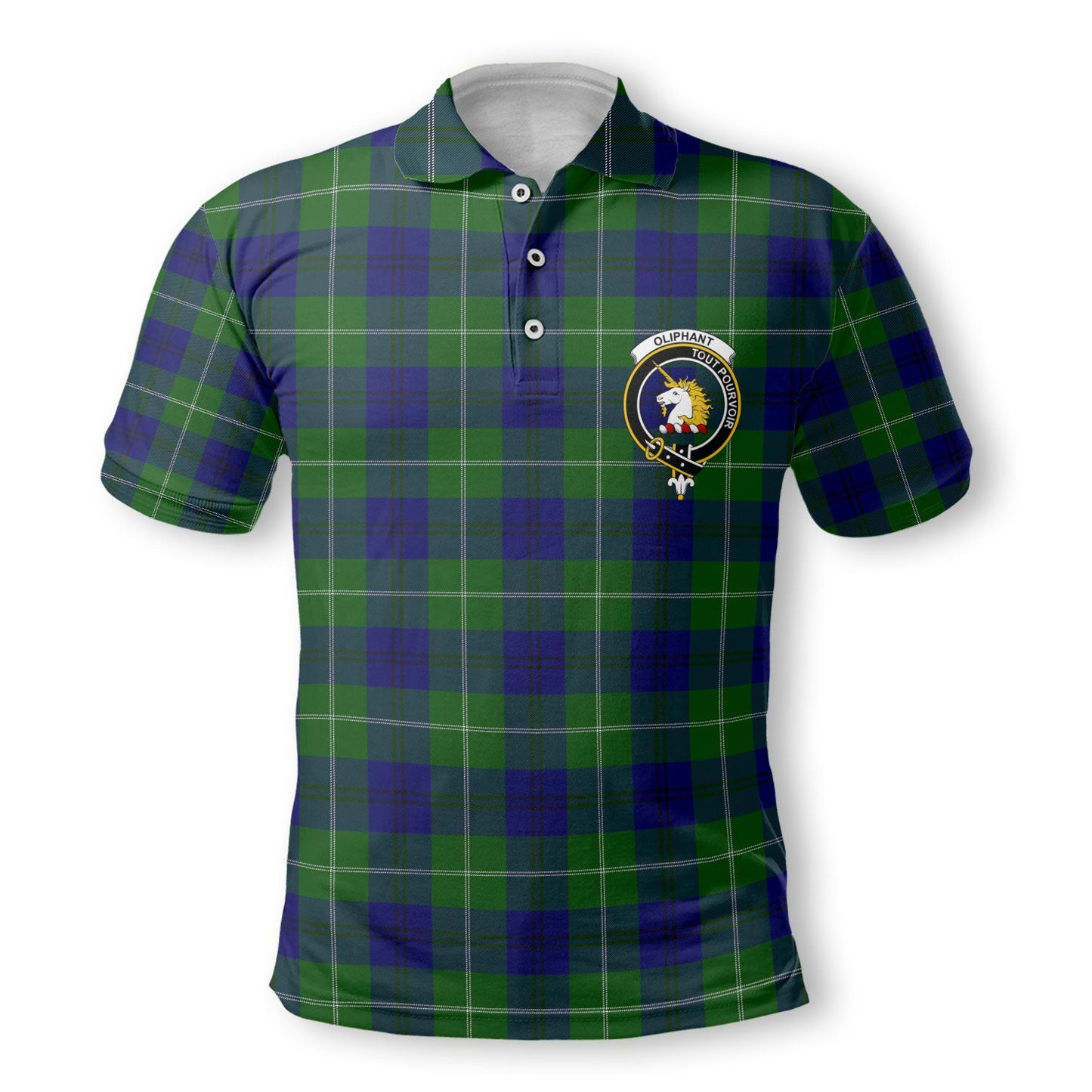 Clan Oliphant Tartan Golf Men Polo Shirt Crest And Plaid Basic Style