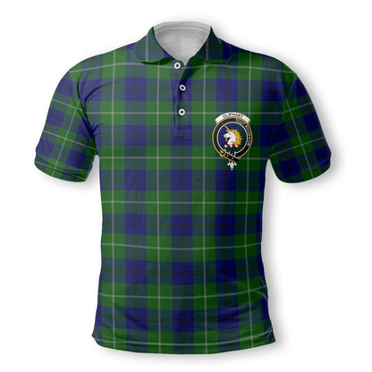 Clan Oliphant Tartan Golf Tartan Men Polo Shirt Crest And Plaid Basic Style