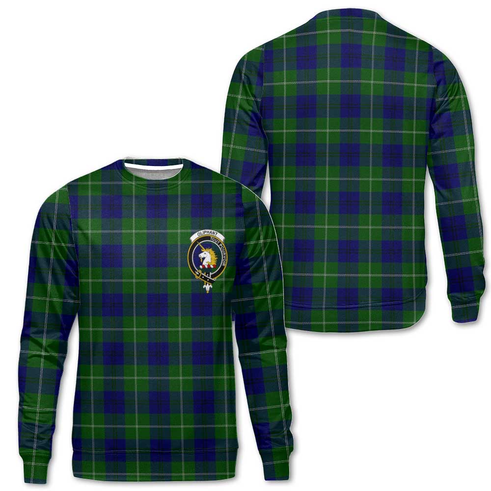 Clan Oliphant Tartan Men Sweatshirt Crest And Plaid Basic Style